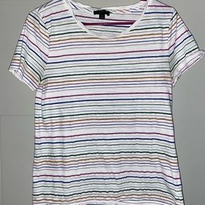 J Crew Sparkle Striped Basic T